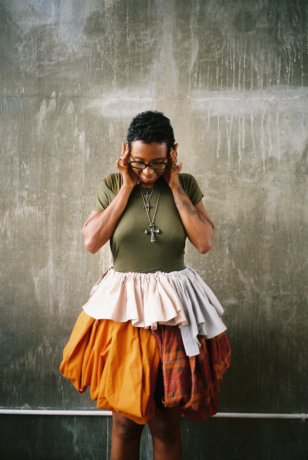 MINI SHIRT SKIRT+ WAIST SCRUNCHIE