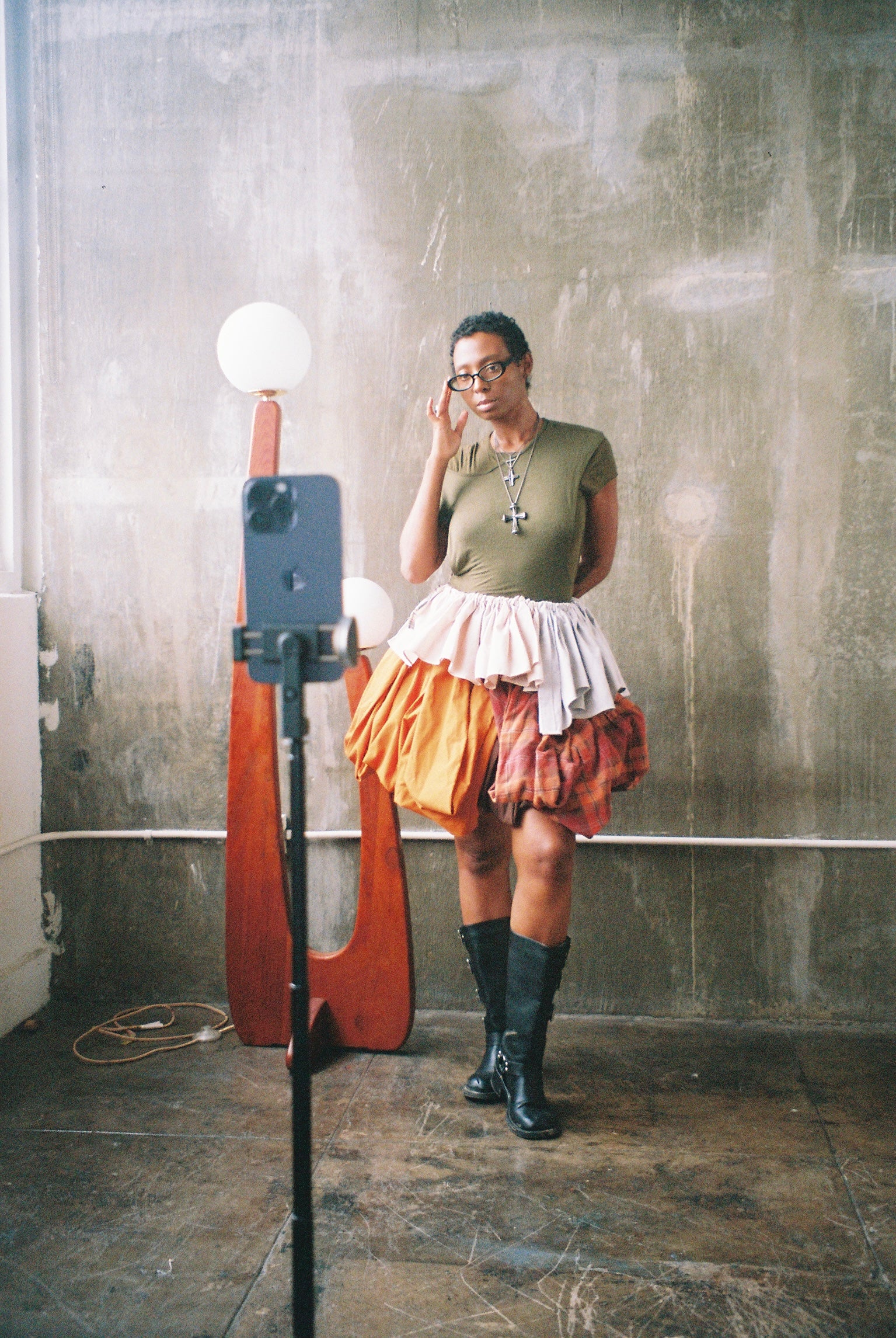 MINI SHIRT SKIRT+ WAIST SCRUNCHIE